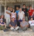 This is the Tel Aviv University team at Qesem Cave. Seated at the center are professors Ran Barkai and Avi Gopher.