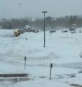 A snow covered parking lot at NASA Goddard Space Flight Center after the February 2010 storm.