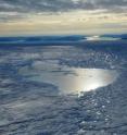 This is a surface or "supraglacial" lake on the Greenland Ice Sheet. This is a surface or "supraglacial" lake on the Greenland Ice Sheet.