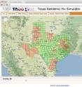The Texas Pandemic Flu Simulator allows for simulation of flu pandemics across the state of Texas under user-defined scenarios. Antiviral, vaccine, and public health announcement interventions are modeled. Results can be interactively visualized.