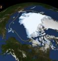 This visualization shows the extent of Arctic sea ice on Aug. 26, 2012, the day the sea ice dipped to its smallest extent ever recorded in more than three decades of satellite measurements, according to scientists from NASA and the National Snow and Ice Data Center. The data is from the US Defense Meteorological Satellite Program’s Special Sensor Microwave/Imager. The line on the image shows the average minimum extent from the period covering 1979-2010, as measured by satellites. Every summer the Arctic ice cap melts down to what scientists call its “minimum” before colder weather builds the ice cover back up. The size of this minimum remains in a long-term decline. The extent on Aug. 26. 2012 broke the previous record set on Sept. 18, 2007. But the 2012 melt season could still continue for several weeks.