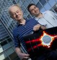 Federico Capasso (left), Patrice Genevet (right), and an international team of colleagues have demonstrated a new type of tightly controlled light wave that could eliminate signal loss in on-chip optical devices.