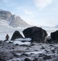 This shows University at Buffalo students Elizabeth Thomas, Sean McGrane and Nicolás Young on Baffin Island (left to right). They were members of a team studying the historical extent of glaciers on the Arctic island.