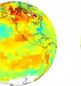 These maps show the observed (left) and model-predicted (right) air temperature trend from 1970 to 1999. The climate model developed by the National Center for Atmospheric Research is used here as an example. More than 50 such simulations were analyzed in the published study.