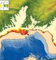 This image shows past and possible future changes in sea level.