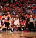 Interactions between members of NBA basketball teams provide a research opportunity for strategic network analysis. This Phoenix Suns photo was taken during the 2010 NBA playoff series.