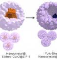 Boston College researches started with a metallic crystal. It was then coated with a "sacrificial layer" of copper oxide. The application of ZIF-8 formed a porous skin that then etched away the copper. Within the resulting cavity, researchers were able to control the chemical reaction thanks to the skin-like shell of ZIF-8.