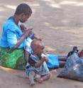 A study of young twins living in Malawi shows that severe malnutrition is triggered by more than poor nutrition. The bacteria that live in the intestine also play a key role. The standard treatment, a peanut-butter-based, high-nutrient food, may not fully repair dysfunctional gut microbes, leaving children at risk for malnourishment and death when the food is discontinued. The twins above are eating the therapeutic food.