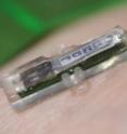 This implant measures about 14mm and comprises five sensors, a coil for wireless power as well a miniaturized electronics for radio communication.