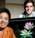 University of Illinois plant biology professor Ray Ming (left), graduate student Robert VanBuren and their colleagues sequenced the sacred lotus genome.