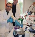 This shows Cosimo Ducani, postdoc, and Bj&#246;rn H&#246;gberg, PI, in their lab at Karolinska Institutet in Stockholm, Sweden.