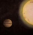 This is an artist's rendering of exoplanet KELT-6b by Lexington, KY-based artist Erin Plew of Queen of Arts LLC.