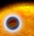 This is an artist's impression of a hot Jupiter.
