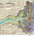 This graphic shows the McKenzie River watershed in the Oregon Cascade Range.