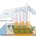 Technological and economic issues include the set up and operation of desalination plants and large-scale irrigation and their power supply, such as the production of bioenergy from the plantation. Land-surface-atmosphere processes, including heat release and CO2 absorption, also play a role in carbon farming. These modify the atmospheric boundary layer (ABL, the lowest part of the atmosphere) in such a way that may lead to the formation of clouds and precipitation.