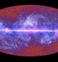 This is the microwave sky as seen by Planck. Mottled structure of the CMB, the oldest light in the universe is displayed in the high-latitude regions of the map. The central band is the plane of our Galaxy. This is the microwave sky as seen by Planck. Mottled structure of the CMB, the oldest light in the universe is displayed in the high-latitude regions of the map. The central band is the plane of our Galaxy.