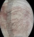 The distinctive cracks crisscrossing Europa's icy surface are clues to the stresses that this moon of Jupiter has experienced. This mosaic image was taken by NASA's Galileo satellite, which flew past this moon of Jupiter six times between 1996 and 1999.