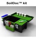 The SoilDoc kit comes in a lightweight tool kit, and sets up as a mobile lab. Results are sent via smartphone for immediate feedback.