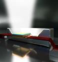 This illustration demonstrates how bright blue LED light, shone through its complementary yellow phosphor, yields white light.