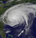 Hurricane Irene made landfall in Onslow Bay, N.C., USA, on Aug. 27, 2011. Satellite image courtesy NASA.
