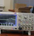 AllSee detects the unique signal changes (shown on the oscilloscope) and classifies a rich set of hand gestures.