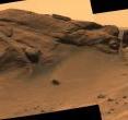 The Comanche outcrop, seen in a mosaic of Panoramic Camera images from the Mars rover Spirit, holds key mineralogical evidence for an ancient lake in Gusev Crater.