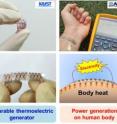 The picture shows a high-performance wearable thermoelectric generator that is extremely flexible and light.