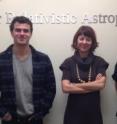 Group members involved in the investigation of tidal disruptions of stars by black holes: undergraduate student Forrest Kieffer (left), Professor Tamara Bogdanovic&#769; (center), and post-doctoral researcher Roseanne Cheng (right).