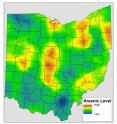 This shows arsenic levels in topsoil in Ohio.