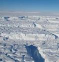 This is a photo of the Thwaites ice shelf taken during an October 2013 Operation IceBridge aerial survey.