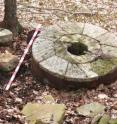 This is a millstone made of French buhr at the site of Clover Hill Mill, Trumbull County, Ohio.