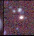 This series of photos shows three "red nugget" galaxies at a distance of about 4 billion light-years, and therefore seen as they were 4 billion years ago. At left, a lonely one without companion galaxies. The one in the middle is alone as well, although it appears to be next to a larger spiral galaxy. That blue spiral is actually much closer to us, only one billion light-years away. Finally, the red nugget on the right might have some companion galaxies residing nearby.