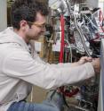 This is the ead author on the Caltech paper, Daniel Stolper, introducing a sample of methane into the mass spectrometer.