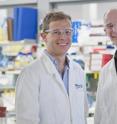 Dr Justin Boddey (L), Dr Brad Sleebs and colleagues have developed a compound that blocks the action of a key 'gatekeeper' enzyme essential for malaria parasite survival.
