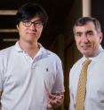 Rice University postdoctoral researcher Gunuk Wang, left, and chemist James Tour have demonstrated new techniques for using porous silicon oxide to make robust RRAM memory chips that can be easily manufactured with existing fabrication techniques.
