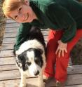 This image depicts emotion researcher Christine Harris, professor of psychology at UC San Diego, with Samwise, one of three border collies to inspire the study on dog jealousy.