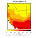 This is a graphic showing the risk of a megadrought throughout the southwest.