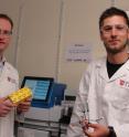 Here are (L-R) Dr. Andrew Jamieson (lead scientist) with Dr. Boris Allard, the EPSRC funded postdoctoral research associate who is working on the project at the University of Leicester.