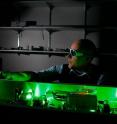 This is professor Siwick tweaking up the laser in his McGill University lab.