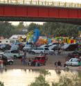 Community members gathered under the Mexican highway 2 bridge at San Luis Rio Colorado, Sonora to celebrate the water. Photo taken April 18, 2014.