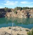 This is the pit Lake Guadiana in the former mining area Herrerias in Andalusia, Spain.