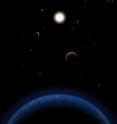 This is an artist's impression of the Tau Ceti system.