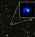 The galaxy EGS-zs8-1 sets a new distance record. It was discovered in images from the Hubble Space Telescope's CANDELS survey.