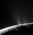 Dramatic plumes, both large and small, spray water ice and vapor near the south pole of Saturn's moon Enceladus. This two-image mosaic is one of the highest resolution views acquired by Cassini during its imaging survey of the geyser basin capping the southern hemisphere of Saturn's moon Enceladus. It is provided courtesy of NASA/JPL/Space Science Institute.