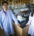 Dong Liu (left), Zi Wei (center) and Fuqiang Liu, an assistant professor in the UT Arlington Materials Science and Engineering Department are shown.
