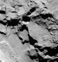 This close-up image shows the most active pit, known as Seth_01, observed on the surface of comet 67P/Churyumov-Gerasimenko by the Rosetta spacecraft. A new study suggests that this pit and others like it could be sinkholes, formed by a surface collapse process similar to the way these features form on Earth.