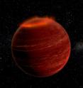 This is an artist's impression of an auroral display on a brown dwarf.