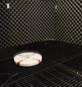 The prototype sensor is tested in a sound-dampening room to eliminate echoes and unwanted background noise.