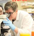 Dr. Kelli Palmer (center), assistant professor of biological sciences at The University of Texas at Dallas, and doctoral student Wenwen Huo investigate the underlying mechanisms by which bacteria acquire antibiotic resistance genes from one another.