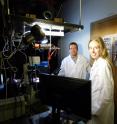 Two members of Hayes's team at Arizona State University -- graduate students Paul V. Jones and Shannon (Huey) Hilton -- work in the lab. They have separated extremely similar bacteria: antibiotic-resistant and susceptible <em>Staphylococcus epidermidis</em>. Their results have recently been published in the journal <em>Analyst</em>.